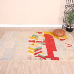 Vintage Boujaad Rug, Authentic Moroccan Rug 5x7 Ft - thumbnail 2
