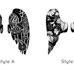 Patterned Angel Wings Wall Decal - Paisley Or Floral Vinyl Art - thumbnail 3