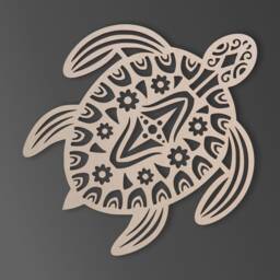 Wooden Turtle Wall Art Tribal Decor, Unfinished Mdf Cutout - thumbnail 2