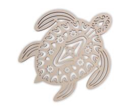 Wooden Turtle Wall Art Tribal Decor, Unfinished Mdf Cutout - thumbnail 1