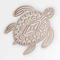 Wooden Turtle Wall Art Tribal Decor, Unfinished Mdf Cutout - thumbnail 3