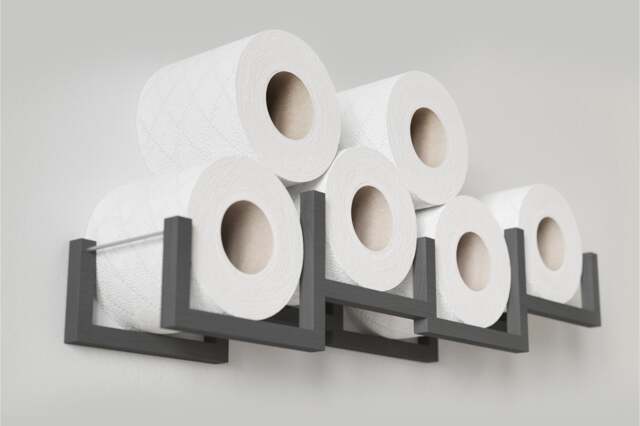 Wall Mount Toilet Paper Holder, Wood Tp Floating Storage Shelf For Multiple Rolls Tissue, Hanging Wooden Restroom Loo Roll Rack Brick - image 1