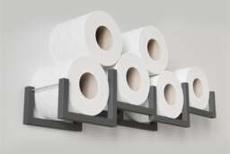 Wall Mount Toilet Paper Holder, Wood Tp Floating Storage Shelf For Multiple Rolls Tissue, Hanging Wooden Restroom Loo Roll Rack Brick