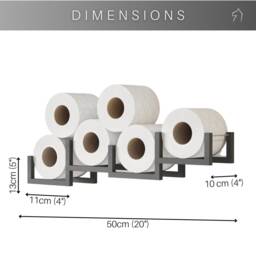 Wall Mount Toilet Paper Holder, Wood Tp Floating Storage Shelf For Multiple Rolls Tissue, Hanging Wooden Restroom Loo Roll Rack Brick - thumbnail 3