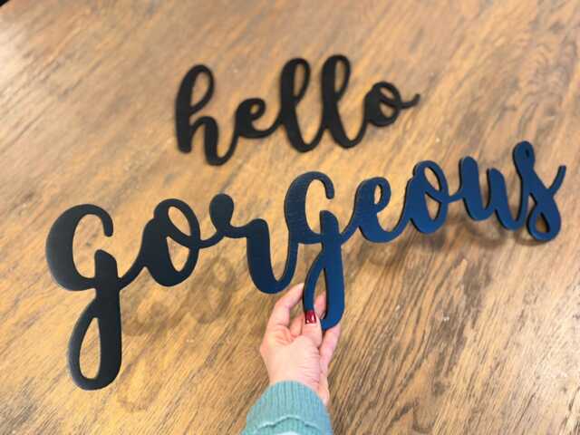 Hello Gorgeous Wood Sign For Girl Room Wall Decor, Sign, Vanity Teenager Decor Letters in Gold - image 1