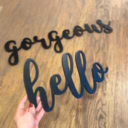 Hello Gorgeous Wood Sign For Girl Room Wall Decor, Sign, Vanity Teenager Decor Letters in Gold - thumbnail 3