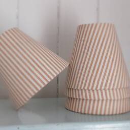 Beige Ticking Stripes Candle Clip Lampshade - thumbnail 2