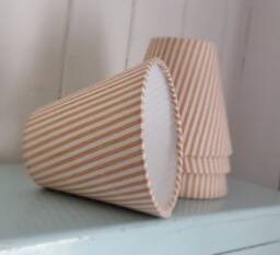 Beige Ticking Stripes Candle Clip Lampshade - thumbnail 1