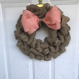 Peach Burlap Wreath - thumbnail 2