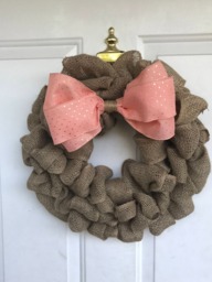 Peach Burlap Wreath