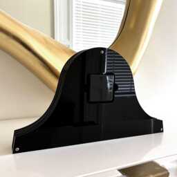 Louis Spirit Gloss Black Silver Dial Mantel Clock - thumbnail 4