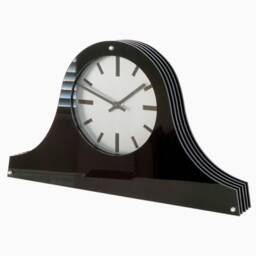 Louis Spirit Gloss Black Silver Dial Mantel Clock - thumbnail 3