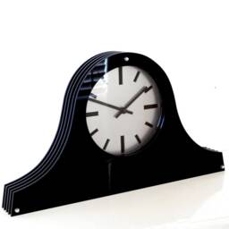 Louis Spirit Gloss Black Silver Dial Mantel Clock - thumbnail 2