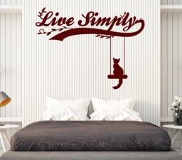 Wall Vinyl Decal Word Quote Live Simply Like Cat Animals House Decor - 2520Dz - thumbnail 1