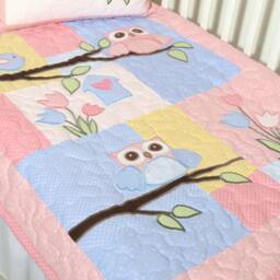 Baby Blanket, Owl Quilt Baby Bedding, Nursery Decoration - thumbnail 2