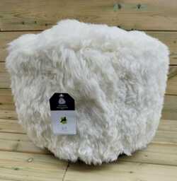 Genuine Curly Wool Hand Made Sheepskin Fluffy Fur Foot Stool, Made in UK - thumbnail 1