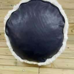 Genuine Curly Wool Hand Made Sheepskin Fluffy Fur Foot Stool, Made in UK - thumbnail 4