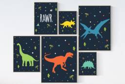 Dinosaur Nursery Prints Boys Room Decor, Kids Wall Art - thumbnail 1