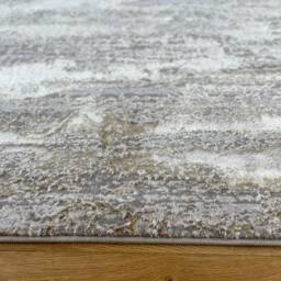 New Modern Beige Gold Cream Metallic Marble Wave Design Rug Colorful Silky Soft Good Quality Floor Area Mats UK - thumbnail 2