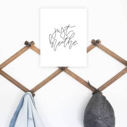 Just Breathe Poster, Printable Wall Art, Inspirational Quote, Home Decor, Minimalist Print, Office Digital Download, Art - thumbnail 1