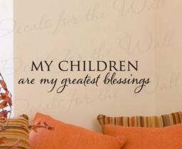 Children Greatest Blessings Family Love Home Large Wall Decal Decor Saying Lettering Adhesive Vinyl Quote Sticker Art Letters Decoration F89 - thumbnail 1