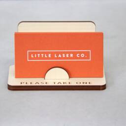 Laser Cut Maple Business Card Holder - Engraved Wooden Display - thumbnail 3