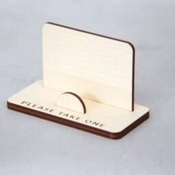 Laser Cut Maple Business Card Holder - Engraved Wooden Display - thumbnail 4