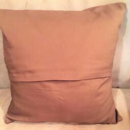 Brown Pillow Cover, Decorative Pillow Cover, Home Decor, Floral Stencilled Painted Pillow, 16x16 Cover - thumbnail 3