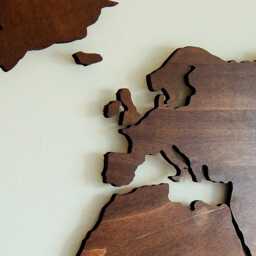 3D Wooden World Map Xxl, Floating On The Wall - Decoration Wood in Many Colors - thumbnail 3