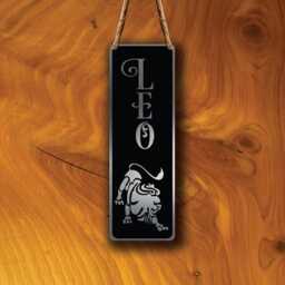 Leo Zodiac Sign Wall Art Brushed Silver Metal Plaque - thumbnail 3
