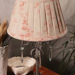 Lampshade Faded Roses Red, Rustic Style, Pleated - thumbnail 2