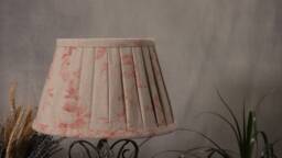 Lampshade Faded Roses Red, Rustic Style, Pleated