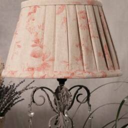 Lampshade Faded Roses Red, Rustic Style, Pleated - thumbnail 3