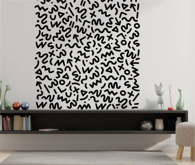 Sale Memphis Style Wall Decals, Vintage Design - image 1