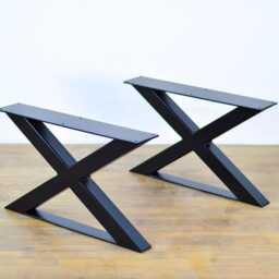 x-Frame Steel Table Legs - Modern Bench, Ottoman, Or Coffee - Set Of 2 - thumbnail 3
