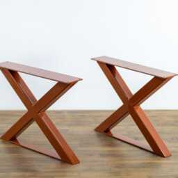 x-Frame Steel Table Legs - Modern Bench, Ottoman, Or Coffee - Set Of 2 - thumbnail 2