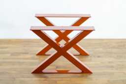 x-Frame Steel Table Legs - Modern Bench, Ottoman, Or Coffee - Set Of 2 - thumbnail 1