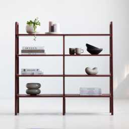 Wood Shelf, Handmade Furniture, Display Shelf, Custom Furniture, Storage Organization, Room Divider Bookshelf, Dark Wood Bookcase - thumbnail 2