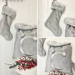 Personalised Luxury Velvet Christmas Sack & Stocking Set, Present Sack, Stocking, Decoration, Gift For Her - thumbnail 4