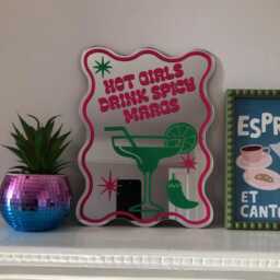 Spicy Margs Mirror, Printed Mirrors, Vinyl Decal Cocktail Hot Girls Drink Print On Trendy Cocktails - thumbnail 2
