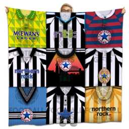 Newcastle Classic Kits Montage Retro Shirt Fleece Blanket/Throw Great Gift For Toon Army Fans