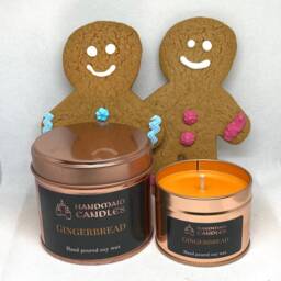 Gingerbread Scented Candle, Soy Wax Tin Container, Christmas Gift For Friend, Stocking Filler, Secret Santa Gift, Halloween Candle - thumbnail 3