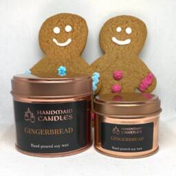 Gingerbread Scented Candle, Soy Wax Tin Container, Christmas Gift For Friend, Stocking Filler, Secret Santa Gift, Halloween Candle - thumbnail 2