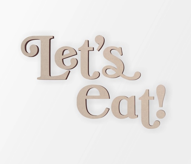 Let's Eat Wooden Wall Saying Unfinished Kitchen Decor - image 1