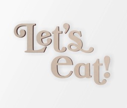 Let's Eat Wooden Wall Saying Unfinished Kitchen Decor - thumbnail 1