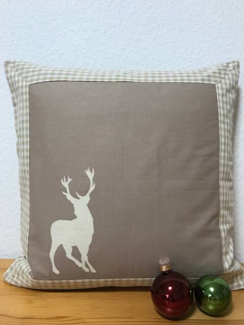 Country Style Cushion Cover Pillow Christmas Beige, Brown 40x40cm - image 1