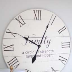 "Large Farmhouse Wall Clock Rustic Wood, ""Family' Design - 25""/30" - thumbnail 2