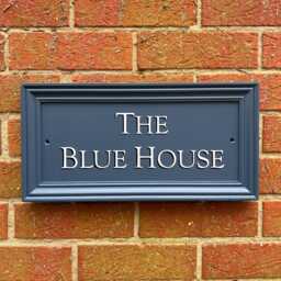 Custom Traditional House Name Sign Farrow & Ball's Stiffkey Blue - thumbnail 2
