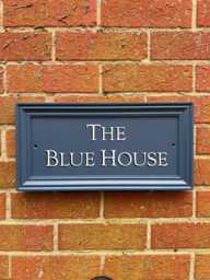 Custom Traditional House Name Sign Farrow & Ball's Stiffkey Blue - thumbnail 1
