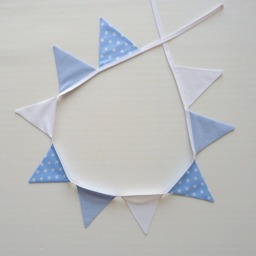 Mini Pennant Fabric Garland, Children's Banner, Blue Decorative Bedroom Decoration - thumbnail 2